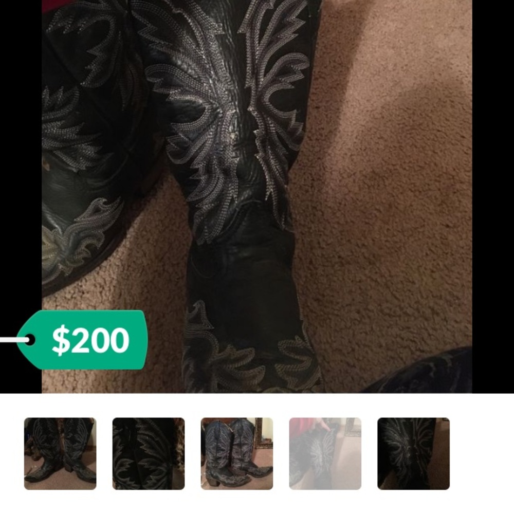 Genuine black leather with white stitching